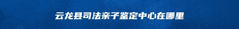 云龙县司法亲子鉴定中心在哪里