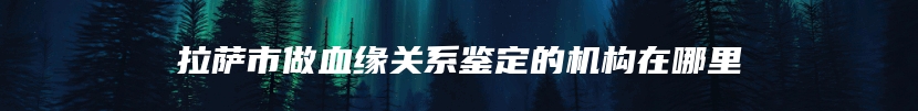 拉萨市做血缘关系鉴定的机构在哪里