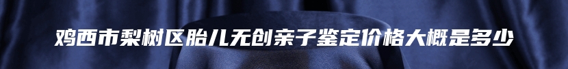 鸡西市梨树区胎儿无创亲子鉴定价格大概是多少