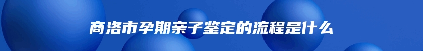 商洛市孕期亲子鉴定的流程是什么