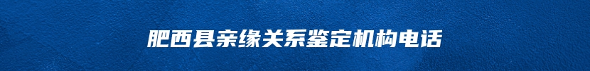 肥西县亲缘关系鉴定机构电话