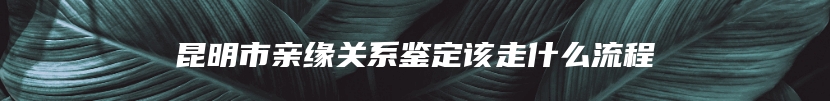 昆明市亲缘关系鉴定该走什么流程