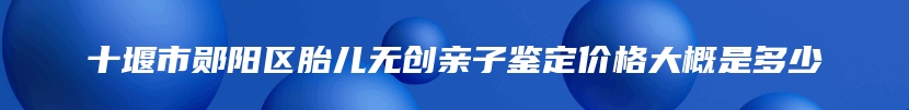 十堰市郧阳区胎儿无创亲子鉴定价格大概是多少