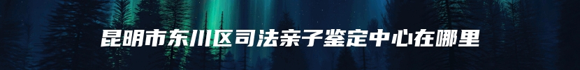 昆明市东川区司法亲子鉴定中心在哪里