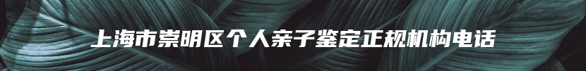 上海市崇明区个人亲子鉴定正规机构电话