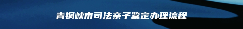 青铜峡市司法亲子鉴定办理流程
