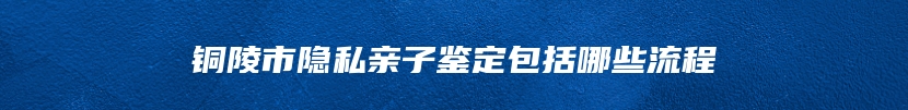 铜陵市隐私亲子鉴定包括哪些流程