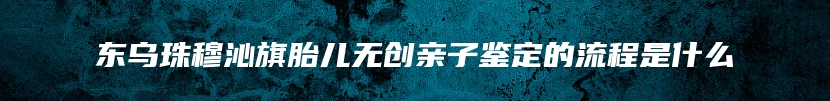 东乌珠穆沁旗胎儿无创亲子鉴定的流程是什么