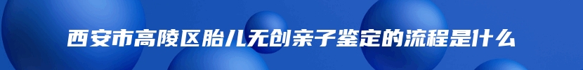 西安市高陵区胎儿无创亲子鉴定的流程是什么