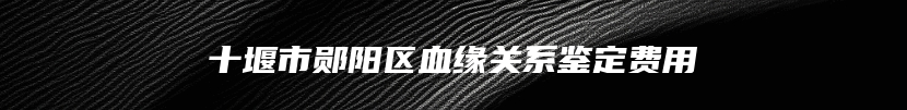 十堰市郧阳区血缘关系鉴定费用