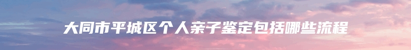 大同市平城区个人亲子鉴定包括哪些流程