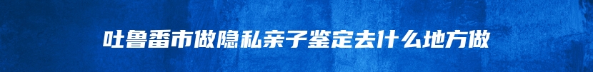 吐鲁番市做隐私亲子鉴定去什么地方做