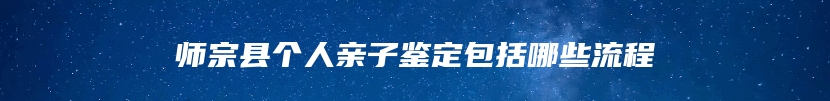 师宗县个人亲子鉴定包括哪些流程