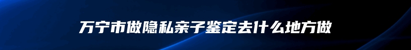 万宁市做隐私亲子鉴定去什么地方做