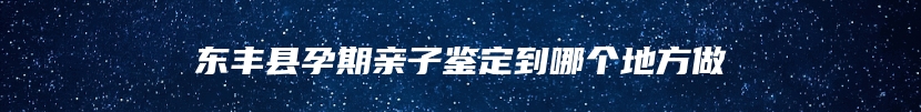 东丰县孕期亲子鉴定到哪个地方做