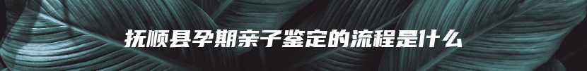 抚顺县孕期亲子鉴定的流程是什么