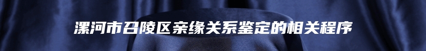 漯河市召陵区亲缘关系鉴定的相关程序