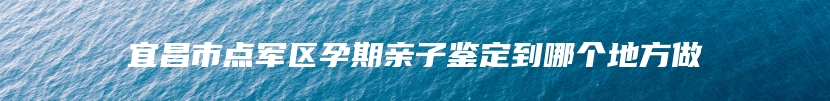 宜昌市点军区孕期亲子鉴定到哪个地方做