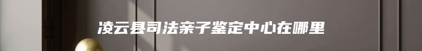 凌云县司法亲子鉴定中心在哪里