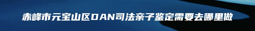 赤峰市元宝山区DAN司法亲子鉴定需要去哪里做