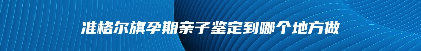 准格尔旗孕期亲子鉴定到哪个地方做