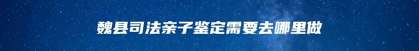 魏县司法亲子鉴定需要去哪里做