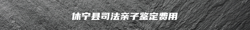 休宁县司法亲子鉴定费用