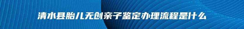 清水县胎儿无创亲子鉴定办理流程是什么