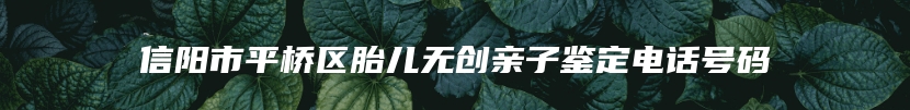 信阳市平桥区胎儿无创亲子鉴定电话号码
