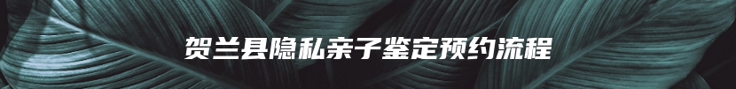 贺兰县隐私亲子鉴定预约流程