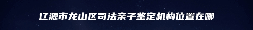 辽源市龙山区司法亲子鉴定机构位置在哪