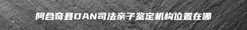 阿合奇县DAN司法亲子鉴定机构位置在哪