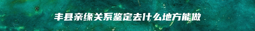 丰县亲缘关系鉴定去什么地方能做