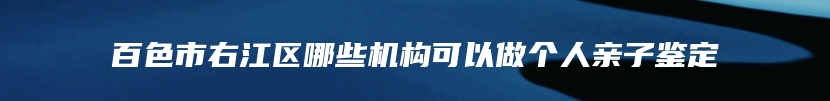 百色市右江区哪些机构可以做个人亲子鉴定