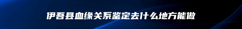 伊吾县血缘关系鉴定去什么地方能做