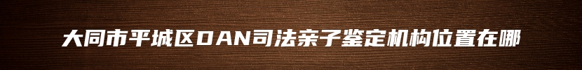 大同市平城区DAN司法亲子鉴定机构位置在哪