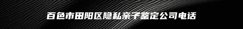 百色市田阳区隐私亲子鉴定公司电话
