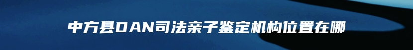中方县DAN司法亲子鉴定机构位置在哪