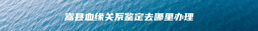 嵩县血缘关系鉴定去哪里办理