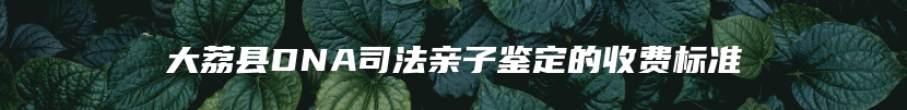 大荔县DNA司法亲子鉴定的收费标准