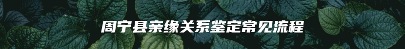 周宁县亲缘关系鉴定常见流程
