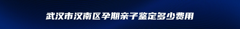 武汉市汉南区孕期亲子鉴定多少费用