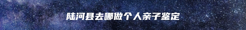 陆河县去哪做个人亲子鉴定