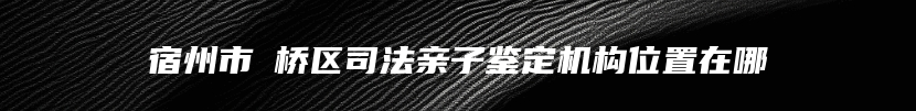 宿州市埇桥区司法亲子鉴定机构位置在哪