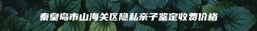 秦皇岛市山海关区隐私亲子鉴定收费价格