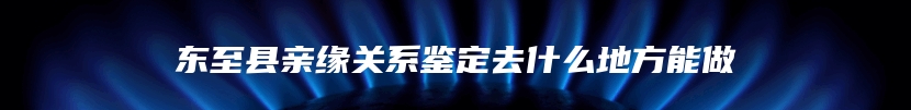东至县亲缘关系鉴定去什么地方能做