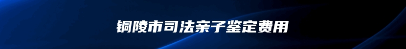 铜陵市司法亲子鉴定费用