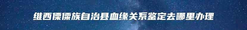 维西傈僳族自治县血缘关系鉴定去哪里办理