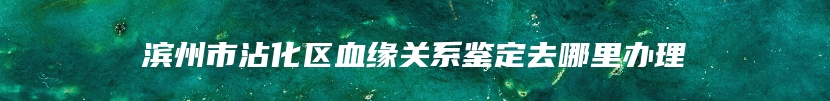 滨州市沾化区血缘关系鉴定去哪里办理