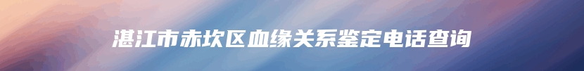 湛江市赤坎区血缘关系鉴定电话查询